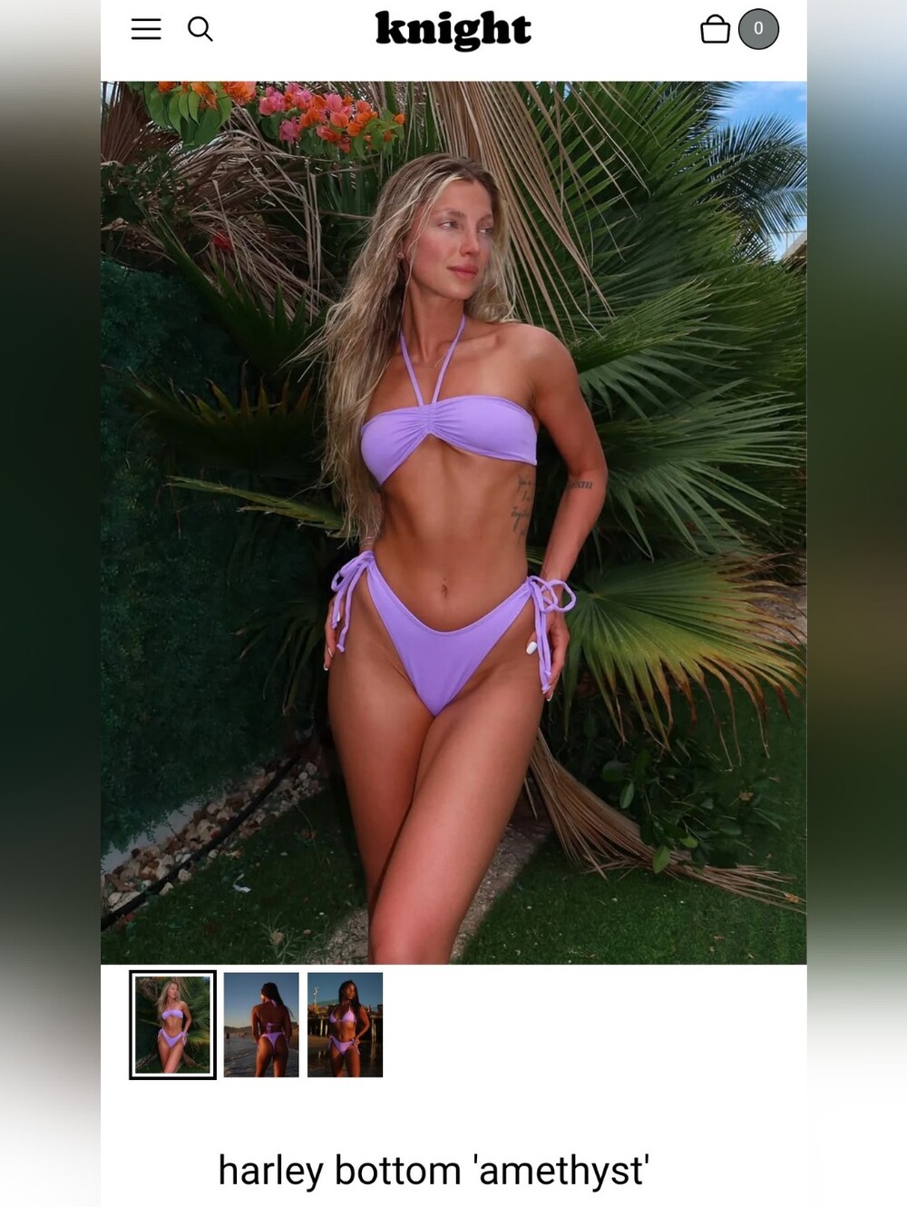 Knight Amethyst Harley Tie-Side Cheeky Bikini - Women